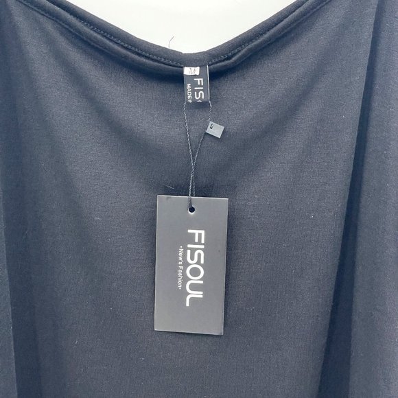 FISOUL Women's Off Shoulder Top Ruffle Sleeve Spaghetti Strap Halter Tops - Picture 8 of 8